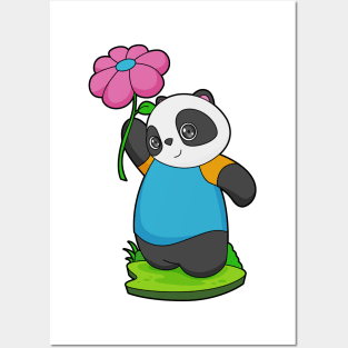 Panda Flower Posters and Art